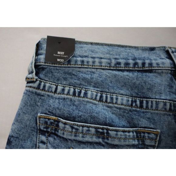 True Religion Men's Sz 33 Blue Ricky Relaxed Straight Leg Denim Shorts - Picture 4 of 7